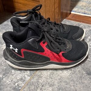Under Armour Kids Black and Red Sneakers